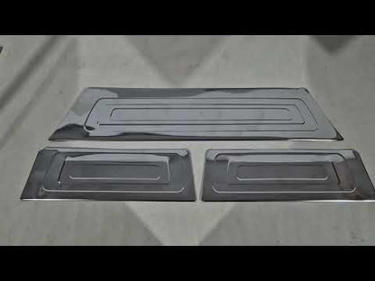Interior door sill covers (3 pcs, stainless steel) for Ford Custom 2023- - video 1