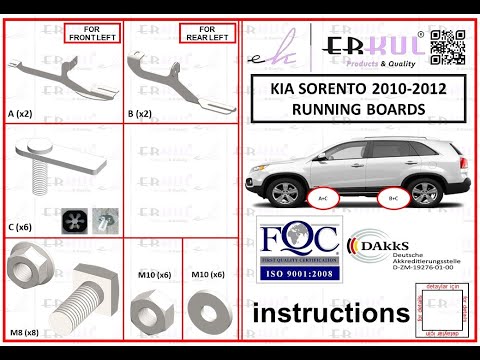 Side Steps Maydos V2 (2 pcs, Aluminum & Stainless Steel) for Kia Sorento II XM 2009-2014 - video 1