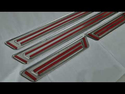 Universal door sill plates Opel V-1 (4 pcs., stainless steel) for Opel - image 1