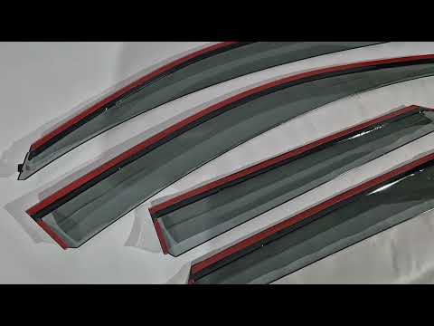 Window Deflectors with Chrome Trim Niken Luxury (4 pcs) for Audi Q3 2011-2019 - video 1
