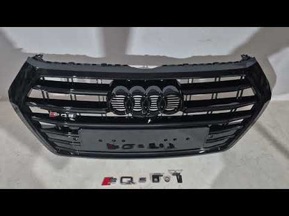 Front Grille SQ-Style (2017-2020, black) for Audi Q5 2017-2025 - video 2