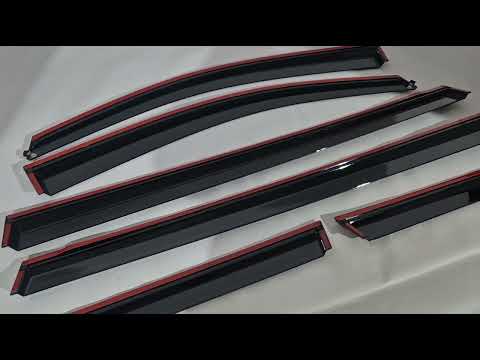 Window Deflectors with Chrome Trim Niken Luxury (4 pcs) for Toyota Sienna 2010-2020 - video 1