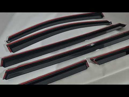 Window Deflectors with Chrome Trim Niken Luxury (4 pcs) for Toyota Sienna 2010-2020 - video 1