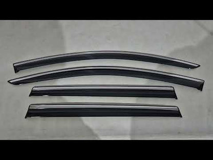 Window Deflectors with Chrome Trim Niken Luxury (SW, 4 pcs) for Volkswagen Passat B7 2012-2015 - video 1