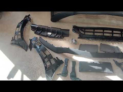 Front bumper assembly (AMG C63-design 2018-2021) for Mercedes C-сlass W205 2014-2021 - video 1