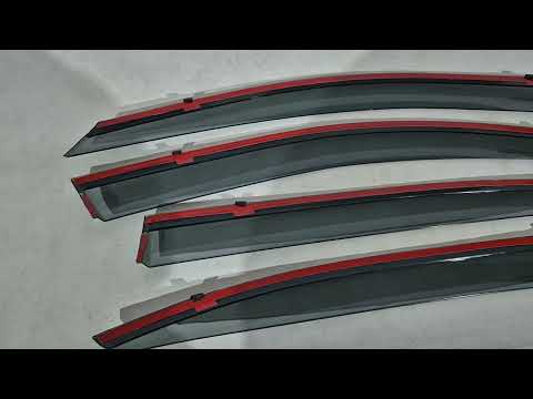 Window Deflectors with Chrome Trim Niken Luxury (SD, 4 pcs) for Skoda Octavia II A5 2006-2010 - video 1