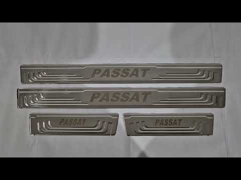 Door Sill Protectors V-2 (4 pcs, Stainless Steel) for Volkswagen Passat B7 2012-2015 - video 1