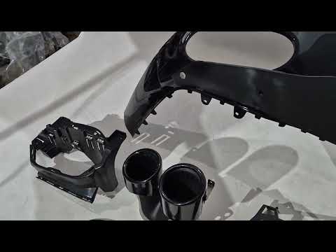 Rear diffuser with exhaust tips (Design A45 SD) for Mercedes A-сlass W177 2018- - video 1