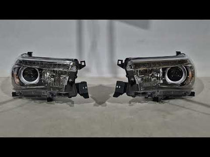 Front OEM Headlights V2 2015-2019 (for Xenon or LED bulb, set of 2) for Toyota Hilux 2015- - video 1