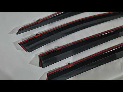 Window deflectors with chrome trim (4 pcs, Niken) for Toyota Rav 4 2013-2018 - video 1