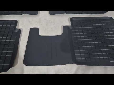 Rubber floor mats with edge (4 pcs, Polytep) for Hyundai Accent 2011-2017 - video 1