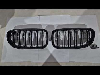 Kidney Grilles M-Look (for E-90/91, 2008-2011, Gloss Black) for BMW 3 Series E-90/91/92/93 2005-2011 - video 1