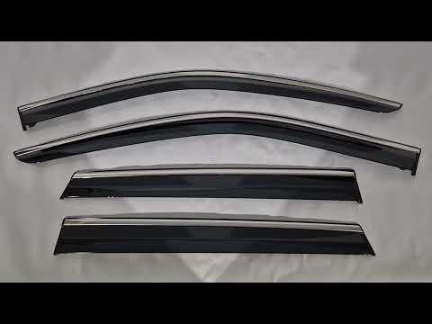 Window Deflectors with Chrome Trim Niken Luxury (4 pcs) for Jeep Grand Cherokee WK2 2010-2021 - video 1