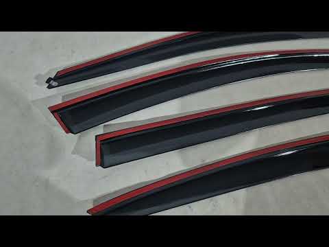 Window Deflectors with Chrome Trim Niken Luxury (HB, 4 pcs) for Renault Megane IV 2016-2025 - video 2