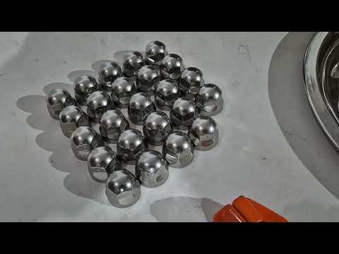 Stainless Steel Wheel Covers Exclusive V3 (2-ring design, 4 pcs) for Volkswagen Crafter 2006-2016 - video 1
