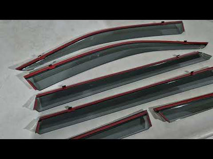 Window Deflectors with Chrome Trim Niken Luxury (6 pcs) for Volkswagen Atlas (Terramont) 2016- - video 1