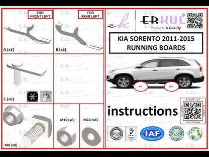 Side Steps New Vision Black (2 pcs, Aluminum) for Kia Sorento II XM 2009-2014 - video 1