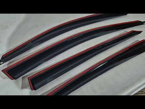 Window deflectors with chrome trim (4 pcs, Niken) for Honda Civic Sedan X 2016-2021 - video 1