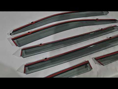 Window Deflectors with Chrome Trim Niken Luxury (6 pcs) for Toyota Highlander 2013-2019 - video 1