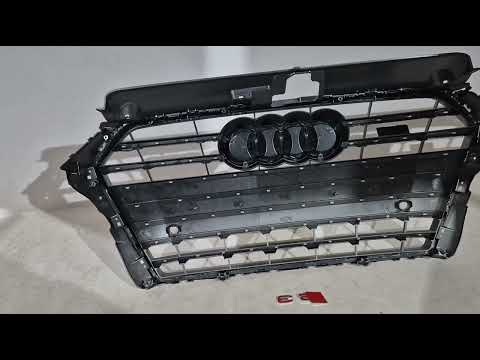 Front Grille S-Style (2016-2020, gray with chrome) for Audi A3 2012-2020 - video 1