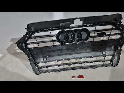 Front Grille S-Style (2016-2020, gray with chrome) for Audi A3 2012-2020 - video 1