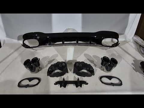 Rear diffuser with exhaust tips (CLA45 design) for Mercedes CLA C118 2019- - video 1