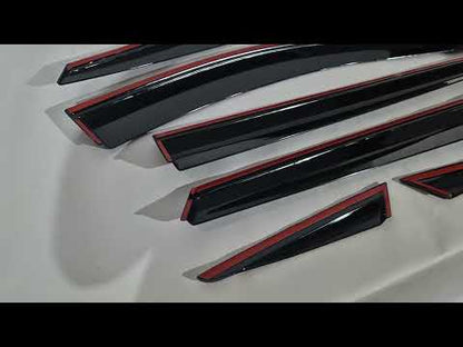 Window Deflectors with Chrome Trim Niken Luxury (6 pcs) for MG ZS 2017- - video 1