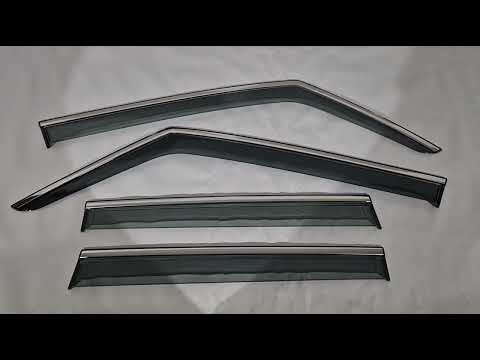 Window Deflectors with Chrome Trim Niken Luxury (4 pcs) for Jeep Renegade 2014- - video 1