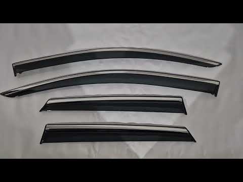 Window Deflectors with Chrome Trim Niken Luxury (4 pcs) for Renault Captur 2013-2019 - video 1