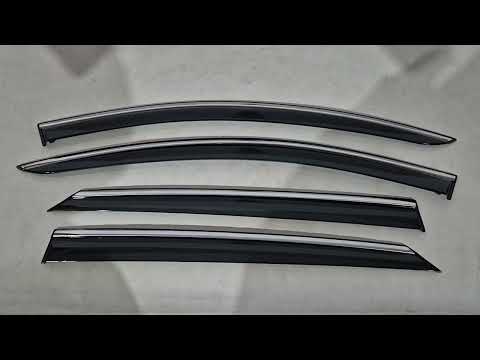 Window Deflectors with Chrome Trim Niken Luxury (4 pcs) for Renault Logan MCV 2013-2022 - video 1