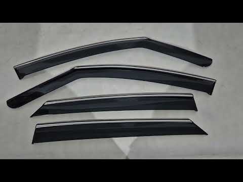 Window Deflectors with Chrome Trim Niken Luxury (4 pcs) for Volkswagen ID.3 2019- - video 1
