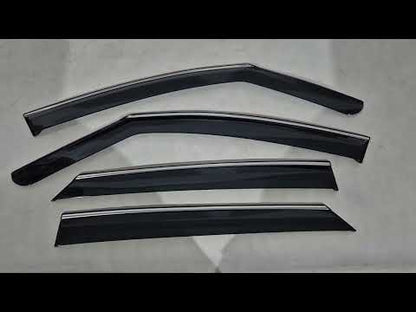 Window Deflectors with Chrome Trim Niken Luxury (4 pcs) for Volkswagen ID.3 2019- - video 1