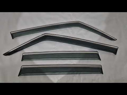Window Deflectors with Chrome Trim Niken Luxury (4 pcs) for Jeep Renegade 2014- - video 1