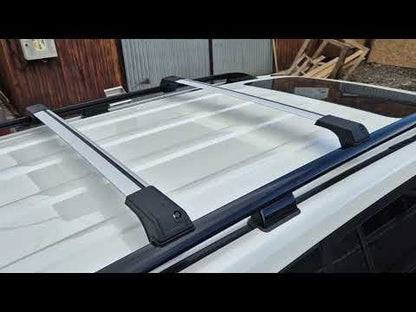 Roof bars for railings without lock (2 pcs) for Renault Trafic 2015- - video 1
