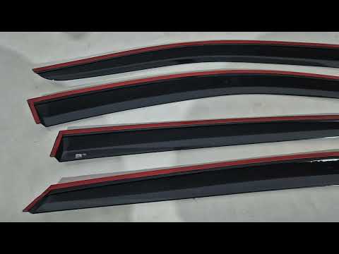 Window Deflectors with Chrome Trim Niken Luxury (4 pcs) for Mercedes GLC coupe C253 2016-2023 - video 1