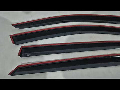 Window Deflectors with Chrome Trim Niken Luxury (4 pcs) for Mercedes GLC coupe C253 2016-2023 - video 1