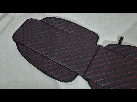 Car Seat Cover ECO (1 pc, Black with Red Stitching) - video 1