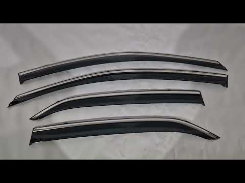 Window Deflectors with Chrome Trim Niken Luxury (4 pcs) for Toyota Corolla 2007-2013 - video 1