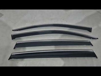 Window Deflectors with Chrome Trim Niken Luxury (4 pcs) for Volkswagen Tiguan 2016-2023 - video 1