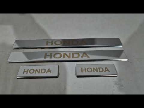 Carmos Door Sill Protectors (4 pcs, Stainless Steel) for Honda CRV 2007-2011 - video 1