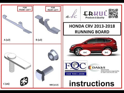 Side Steps Tayga V2 (2 pcs, Aluminum) for Honda CRV 2012-2016 - video 1