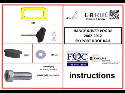 Roof Rails Skyport (silver) for Range Rover III L322 2002-2012 - video 2