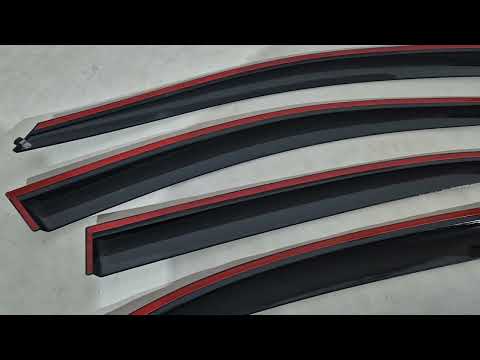 Window deflectors with chrome strip (4 pcs, Niken) for Volkswagen Jetta 2011-2018 - video 1