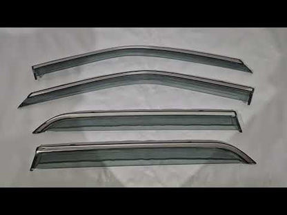 Window Deflectors with Chrome Trim Niken Luxury (4 pcs) for Ford Explorer 2011-2019 - video 1
