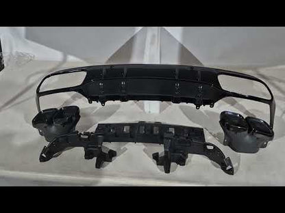 Rear diffuser with tips Black (for Coupe design AMG63) for Mercedes C-сlass W205 2014-2021 - video 1