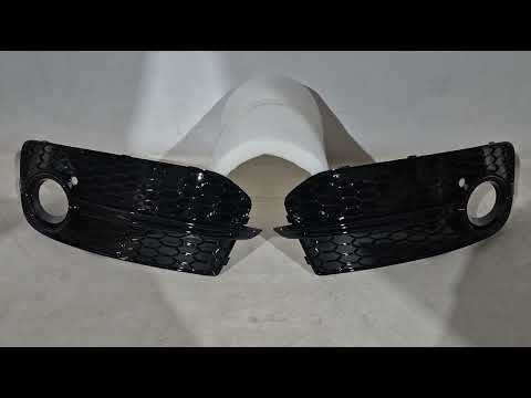 Fog Light Grilles RS-Style (2013-2017, 2 pcs, Black) for Audi Q5 2008-2017 - video 1