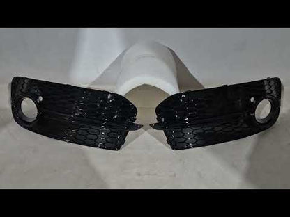 Fog Light Grilles RS-Style (2013-2017, 2 pcs, Black) for Audi Q5 2008-2017 - video 1