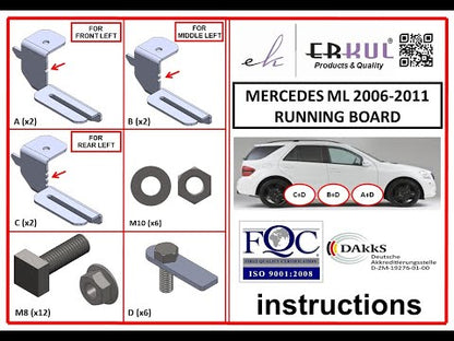 Mounting brackets for side steps for Mercedes GL сlass X164 2006-2012 - video 1