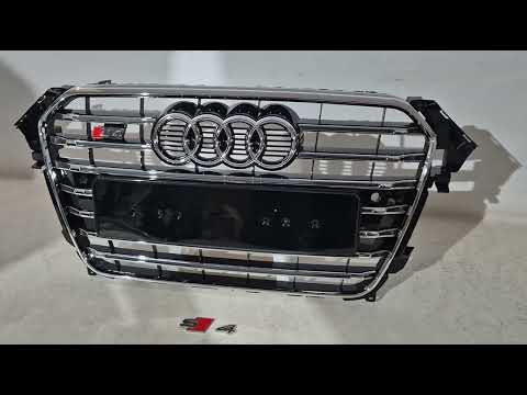 Front Grille S-Style (2012-2015, black with chrome) for Audi A4 B8 2007-2015 - video 1