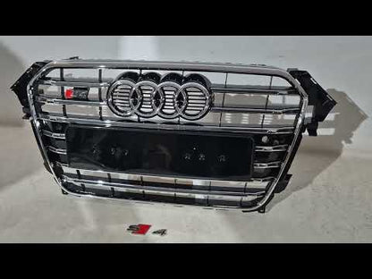 Front Grille S-Style (2012-2015, black with chrome) for Audi A4 B8 2007-2015 - video 1